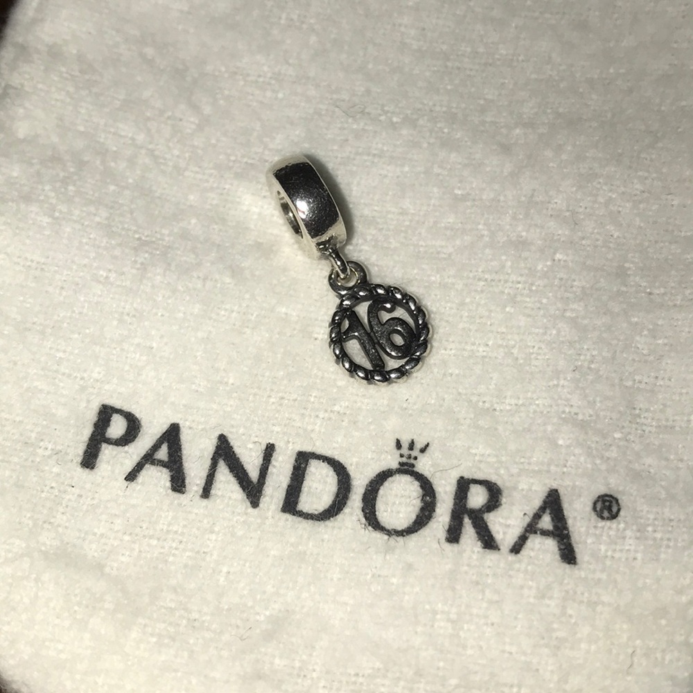 AUTHENTIC Retired Pandora Dangling “16” Charm